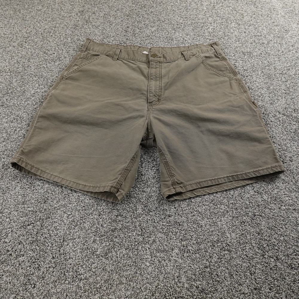 VTG Carhartt Shorts Mens 38 Brown Canvas Carpenter Cargo Utility Work Skate USA